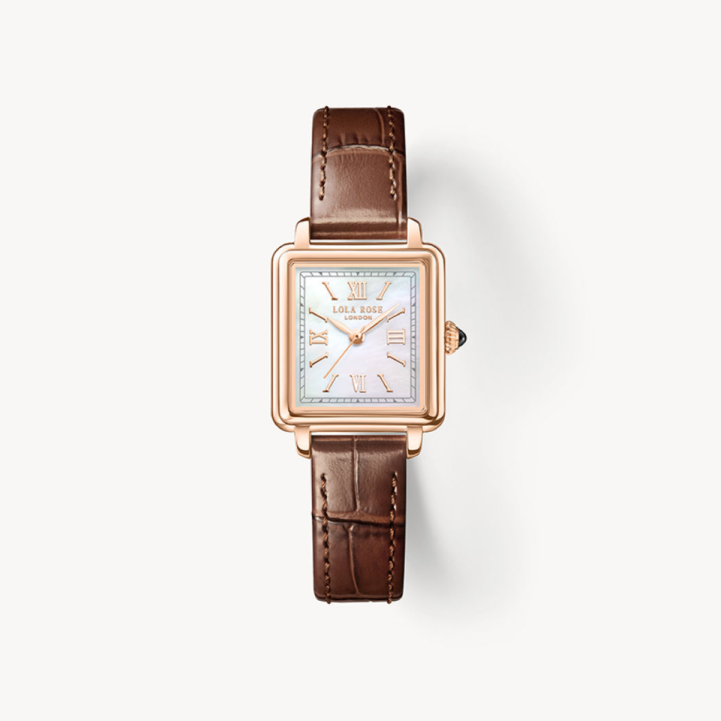 Cube Mother of Pearl Watch & Ivy Bracelet Gift Set